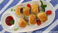 Sausage and bacon rolls– I used minced beef because I am a big fan. You can substitute ground beef with pork mince or lamb mince. You can also use steak, Using steak in place of ground beef will give you delicious steak rolls